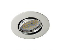 Wonderlamp W-E000017 Basic Basic - Faretto da incasso rotondo, Portalampade incluso: GU10, diametro di 8,5 x 1,5 cm, colore cromo