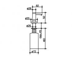 Keuco, Dispenser per sapone liquido Plan con beccuccio, 500 ml, in acciaio inox, Argento (Edelstahloptik)