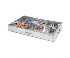InterDesign Aldo Under Bed Scatola Organizzatore Scarpe per Camera da Letto, Tessuto, Grigio, 91.4x53.3x12.7 cm