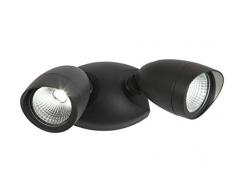 Lutec Shrimp Luce di Sicurezza a LED da Esterno 22 W, Grigio Antracite, 12.5 x 27.2 cm