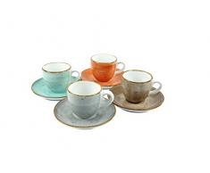 Creatable 17724Â Serie Vintage Nature, Set di stoviglie da Espresso Set di 8Â Pezzi, Porcellana, Multicolore, 15Â x 14.5Â x 19.5Â cm, 4Â unitÃ 