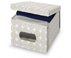 Domopak Living 916024 Scatola Guardaroba, PVC, Beige E Bianco, 42x50x31