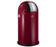 Wesco Pushboy Cestino per la Spazzatura, 50 l, 40 x 40 x 75 cm, Colore: Rosso Rubino