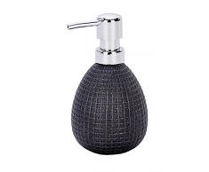 Wenko 21991100- Dispenser per sapone Polaris, in ceramica, colore: Antracite, ceramica, Grigio, 9.5 x 9 x 16.2 cm