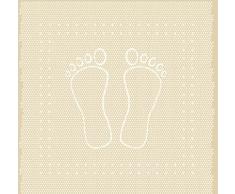 Meusch 4388226002 - Tappetino Antiscivolo per Doccia, Motivo Piedi, 55 x 55 cm, Colore: Sabbia
