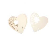 Neviti with Love Laser Cut segnaposto per Vetro, Carta, Avorio, 7.2Â x 7Â x 0.1Â cm