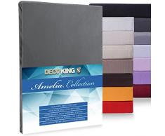 DecoKing Spannbettlaken Lenzuolo con Angoli, Microfibra, Grafite, 90x200-100x200