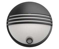 Philips Lighting Yarrow Lampada LED da Parete, Giardino ed Esterni con Sensore Di Movimento, 6W, Nero