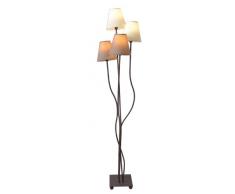 Naeve Leuchten 2040911 - Lampada da terra in metallo e tessuto, per 4 lampadine E14 max. 40 W, 220-240 V, 50 Hz (escluse), 138 x 34 x 34 cm, colore: Beige