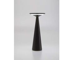 Zafferano - Dama Lampada LED Dimmerabile da tavolo in alluminio, Protezione IP54, Uso Interno/Esterno, H29cm, Plug EU - Nero