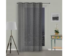 Tenda in Voile con Occhielli 135x250 cm Bella Grigio di Soleil dOcre