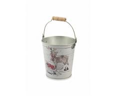 Villa dâEste Home Tivoli Xmas Vaso con Manico, Latta, Multicolore, 13.5 cm