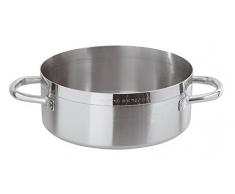 Paderno 11109-24 Casseruola Bassa, Due Maniglie, in Acciaio Inox, 24 cm