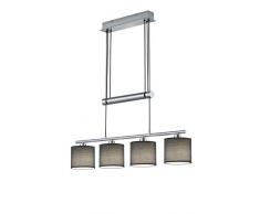 Trio Garda Lampada Sospensione, 4 Diffusori con Bilanciere Regolabile E14, Nichel Opaco