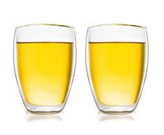 Creano Set di 2 Vetro Termico a Doppia Parete Alto, Grande Bicchiere da Bere Resistente al Calore in Vetro Borosilicato, Vetro per CaffÃ¨/TÃ¨ | 250ml