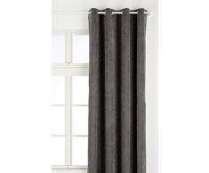 Linder 0531/90/375FR - Tenda con occhielli, effetto velours, 145 x 260 cm, colore grigio