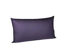 fleuresse Colours Federa in Satin di Cotone makÃ², chiusura lampo, colore viola, 40x80 cm