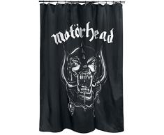 Motörhead Tenda da Doccia Shower Curtain con Anelli per la Tenda, Poliestere, Nero, 180 x 200 x 0.1 cm