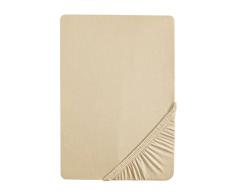 Biberna, Lenzuolo con Angoli in Jersey Elasticizzato, Beige (Beige), 200 cm x 200 cm