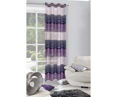 Eurofirany ZAS/Erin/FIOL tenda Erin con occhielli, a righe, 140Â x 250Â cm, viola