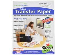 Magic Transfer Carta Inkjet Transfer 8,5 x 11 Pollici, Confezione da 7