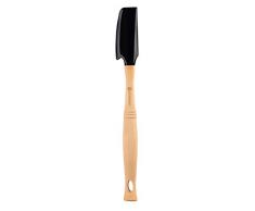 Le Creuset Spatola da Cucina Sottile con Testa Rimovibile in Silicone/Legno, Nero, Lunghezza: 33 cm