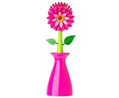 Vigar 6517 Flower Power Spazzola di plastica Stoviglie Vaso Rose 5 x 5 x 15 cm