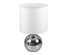 Lampada da tavolo Smartwares 6000.197 Noa - Varialuce tattile - Bianca, acciaio;acciaio/tessile