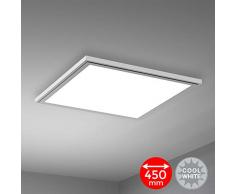 Briloner Leuchten Lampada a LED, Plafoniera 24 Watt, 2.400 Lumen, 4.000 Kelvin, Bianca, 45x45cm W