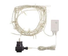 Stalattite 3 x 0,7 m, 60 led multicolor, cavo trasparente, con giochi di luce, memory controller, luci di Natale, luci colorate