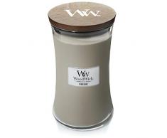 Woodwick Hourglass Candela Profumata Grande con Stoppino Scoppiettante, Caminetto, Fino A 130 Ore, Marrone (focolare)