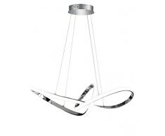 Action, Lampada a sospensione, metallo, integrato, 49Â W, cromato, 92Â x 35Â x 1500Â cm