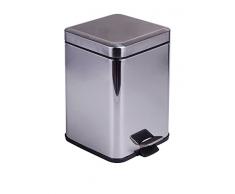 Wink design, Fargo, Pattumiera a Pedale, Metallo, Argento, 20x20x30 cm