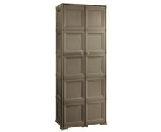 Tontarelli Omnimodus Armadio 5 Moduli 5 Ripiani 4 Vani Aperti, Plastica, Wengè, 79x47x203 cm