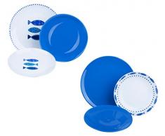 Excelsa Nettuno Servizio Tavola, Porcellana, Blu, 18 unitÃ 