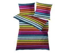 Kleine Wolke, Set Set Copripiumino singolo e federa Rimini, 2 pz., Multicolore (Mehrfarbig), 135 x 200 cm e 80 x 80 cm