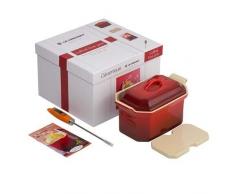 Le Creuset, Terrina Rettangolare, con Pressa integrata, 28 X 11 cm, Gres, Ciliegia