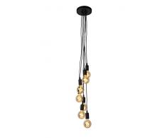 Lucide FIX - Lampadario multiplo in metallo, 420 W, colore: Nero
