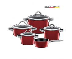 Silit Vitaliano 2109275985 Batteria di 5 Pentole e 4 Coperchi, Rosso