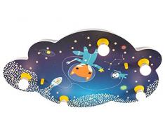 Elobra Kinderlampe Bildwolke Little Astronauts Space Mission, LED Nachtlicht Lampada da soffitto, Blu