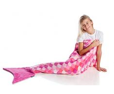 KANGURU Sirena Kids Lilla Coperta, Poliestere, Rosa, Bambini