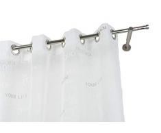 InCasa - Bastone per Tenda, 20 mm Senza Anelli, Lunghezza 280 cm, in Acciaio Satinato con Supporti più Lunghi, Colore: Grigio