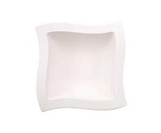 Villeroy & Boch Insalatiera NewWave, Ciotola Insalate e Contorni, Forma Angolare, Porcellana Premium, per Lavastoviglie e Microonde, Bianca, 25 cm