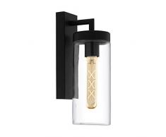 EGLO BOVOLONE - Lampada da parete in acciaio zincato, 60 W, colore: nero