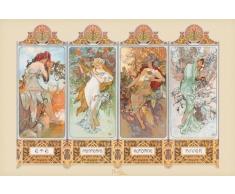 1art1 Alphonse Mucha - Le Quattro Stagioni, 1896 Poster Stampa (91 x 61cm)