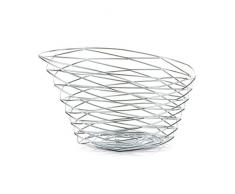 Zeller 27320 Cesta per il pane con sacco, 22 x 15 x 11, cromo e tela