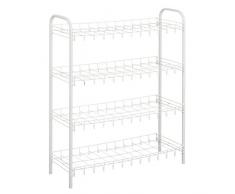 Metaltex 365504039 Scarpiera con 4 Ripiani (12 Paia), 64 x 23 x 80 cm Acciaio innosidabile