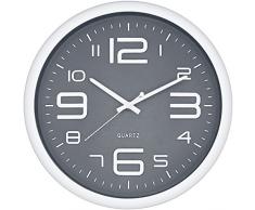 Postershop ZH10086-9U Orologio da Parete, Grigio, 40 x 40 x 4 cm, plastica, circolare