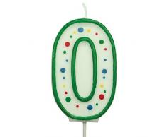 PME CA040 Candela Numero 0 Grande, Cera, Verde, 6.3 cm