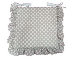 EuronovitÃ , Set 6 Cuscini Beige Pois Bianco, con Volant 40x40 Spessore 5 cm, Copri Sedia Cucina